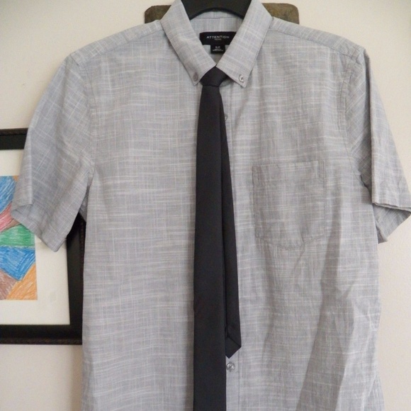 mens short sleeve dress shirt with tie